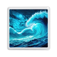 Ai Generated Waves Ocean Sea Tsunami Nautical Sea Memory Card Reader (square) by Ravend