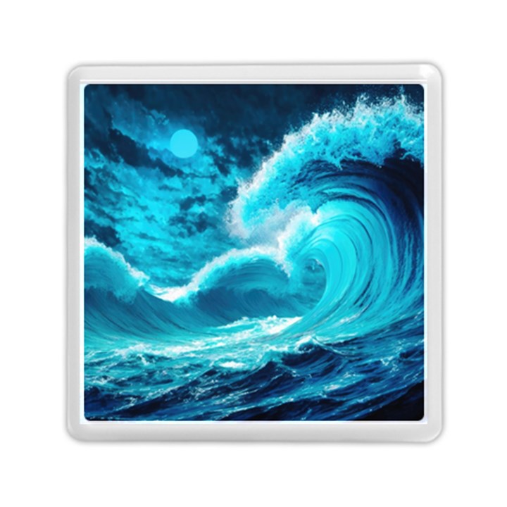 Ai Generated Waves Ocean Sea Tsunami Nautical Sea Memory Card Reader (Square)