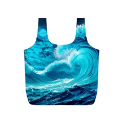 Ai Generated Waves Ocean Sea Tsunami Nautical Sea Full Print Recycle Bag (s) by Ravend