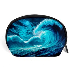 Ai Generated Waves Ocean Sea Tsunami Nautical Sea Accessory Pouch (large) by Ravend