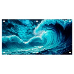 Ai Generated Waves Ocean Sea Tsunami Nautical Sea Banner And Sign 4  X 2  by Ravend