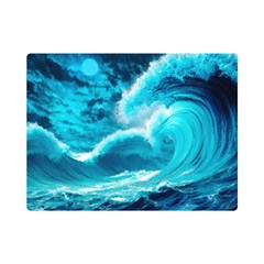 Ai Generated Waves Ocean Sea Tsunami Nautical Sea One Side Premium Plush Fleece Blanket (mini) by Ravend