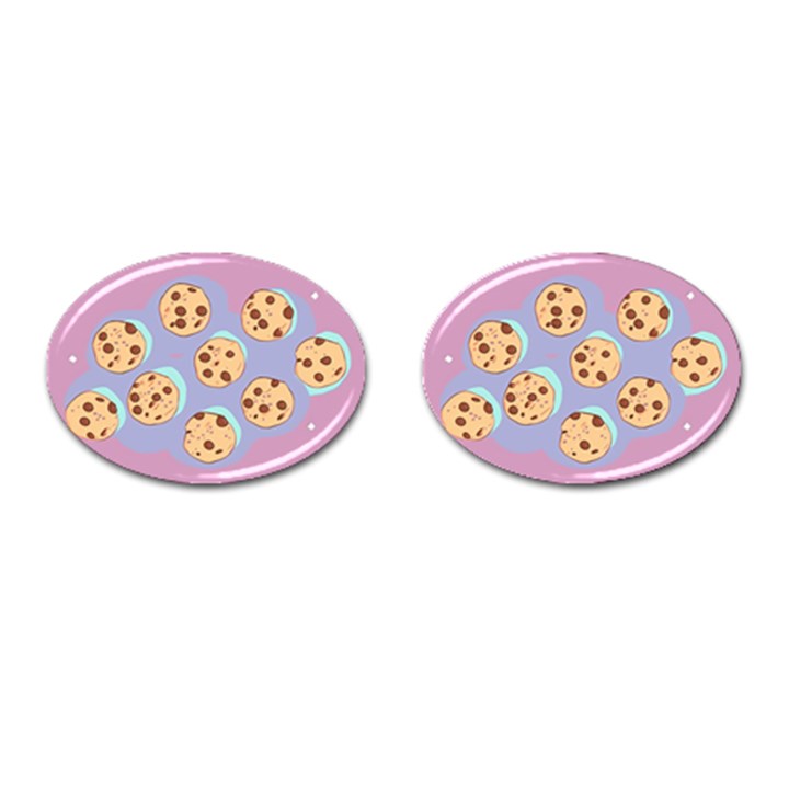 Cookies Chocolate Chips Chocolate Cookies Sweets Cufflinks (Oval)