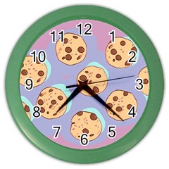 Cookies Chocolate Chips Chocolate Cookies Sweets Color Wall Clock by Ravend