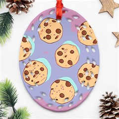 Cookies Chocolate Chips Chocolate Cookies Sweets Ornament (oval Filigree) by Ravend