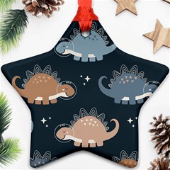 Dino Art Pattern Design Wallpaper Background Ornament (star) by Ravend