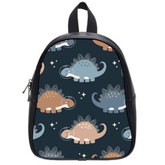 Dino Art Pattern Design Wallpaper Background School Bag (small) by Ravend