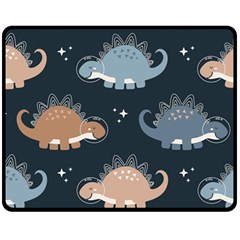 Dino Art Pattern Design Wallpaper Background One Side Fleece Blanket (medium) by Ravend