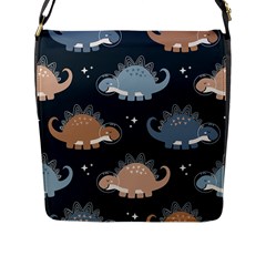 Dino Art Pattern Design Wallpaper Background Flap Closure Messenger Bag (l) by Ravend