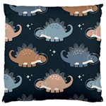 Dino Art Pattern Design Wallpaper Background Large Premium Plush Fleece Cushion Case (Two Sides) Front