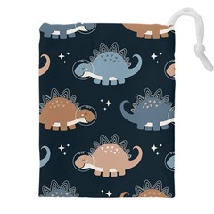 Dino Art Pattern Design Wallpaper Background Drawstring Pouch (4xl) by Ravend