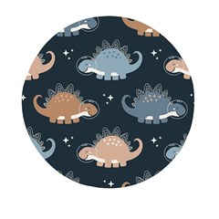 Dino Art Pattern Design Wallpaper Background Mini Round Pill Box (pack Of 3) by Ravend