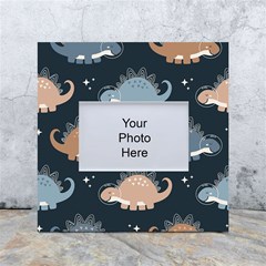 Dino Art Pattern Design Wallpaper Background White Box Photo Frame 4  X 6  by Ravend