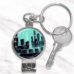 Buildings City Urban Destruction Background Nail Clippers Key Chain by Ravend