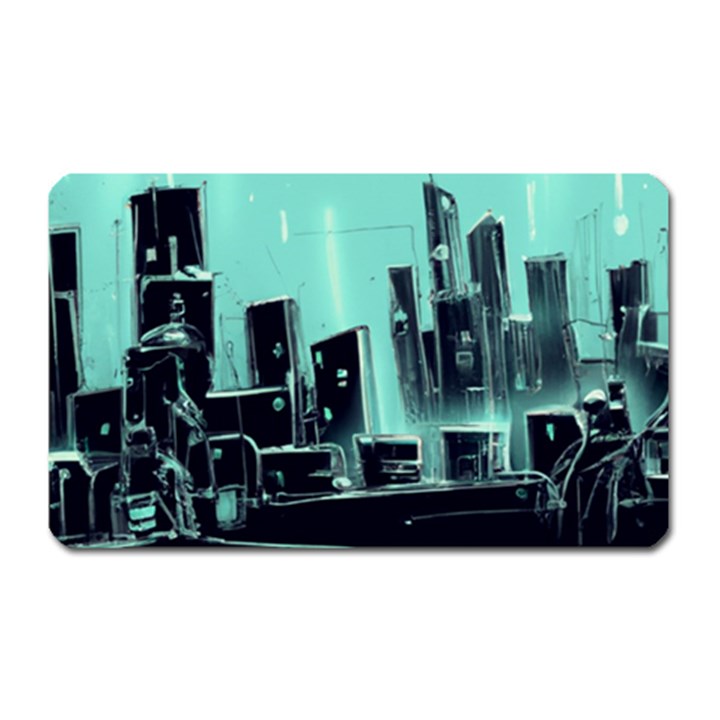 Buildings City Urban Destruction Background Magnet (Rectangular)