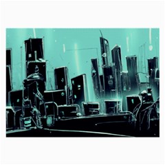 Buildings City Urban Destruction Background Large Glasses Cloth (2 Sides) by Ravend