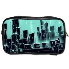 Buildings City Urban Destruction Background Toiletries Bag (one Side) by Ravend