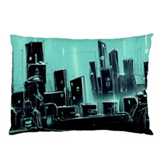 Buildings City Urban Destruction Background Pillow Case (two Sides) by Ravend