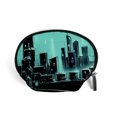 Buildings City Urban Destruction Background Accessory Pouch (small) by Ravend