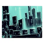 Buildings City Urban Destruction Background Premium Plush Fleece Blanket (Large) 80 x60  Blanket Front