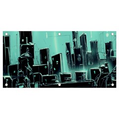 Buildings City Urban Destruction Background Banner And Sign 4  X 2  by Ravend