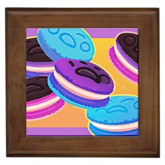 Cookies Chocolate Cookies Sweets Snacks Baked Goods Food Framed Tile by Ravend