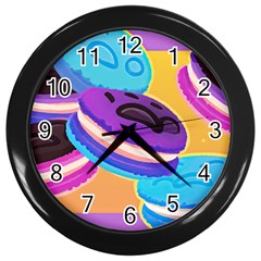 Cookies Chocolate Cookies Sweets Snacks Baked Goods Food Wall Clock (black) by Ravend