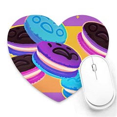 Cookies Chocolate Cookies Sweets Snacks Baked Goods Food Heart Mousepad by Ravend