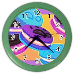 Cookies Chocolate Cookies Sweets Snacks Baked Goods Food Color Wall Clock by Ravend