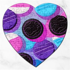 Cookies Chocolate Cookies Sweets Snacks Baked Goods Jigsaw Puzzle (heart) by Ravend