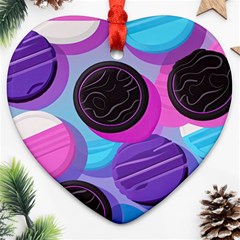 Cookies Chocolate Cookies Sweets Snacks Baked Goods Heart Ornament (two Sides) by Ravend