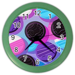 Cookies Chocolate Cookies Sweets Snacks Baked Goods Color Wall Clock by Ravend