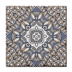 Flower Art Decorative Mandala Pattern Ornamental Tile Coaster by Ravend