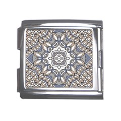 Flower Art Decorative Mandala Pattern Ornamental Mega Link Italian Charm (18mm) by Ravend