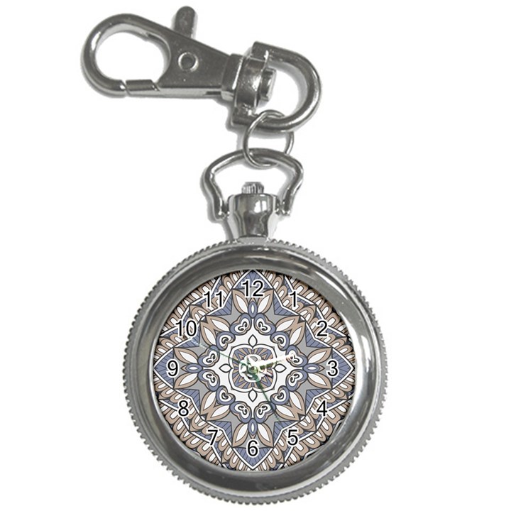 Flower Art Decorative Mandala Pattern Ornamental Key Chain Watches