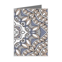 Flower Art Decorative Mandala Pattern Ornamental Mini Greeting Card by Ravend