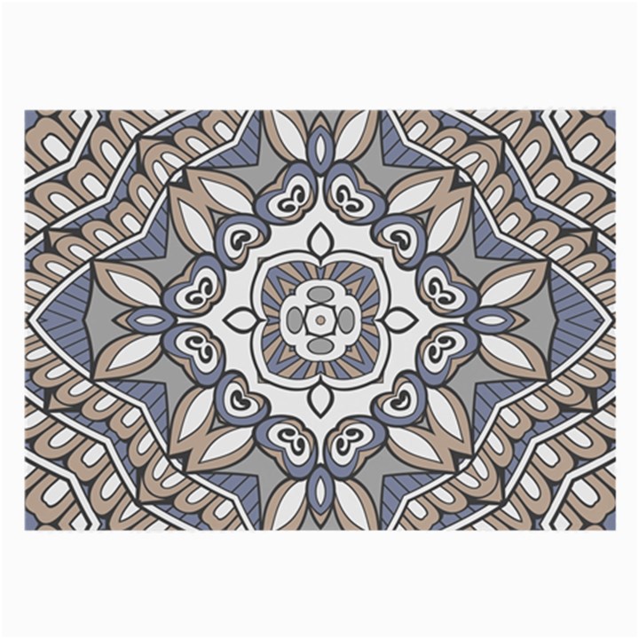 Flower Art Decorative Mandala Pattern Ornamental Large Glasses Cloth (2 Sides)