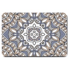 Flower Art Decorative Mandala Pattern Ornamental Large Doormat by Ravend