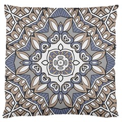 Flower Art Decorative Mandala Pattern Ornamental Standard Premium Plush Fleece Cushion Case (two Sides) by Ravend