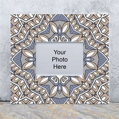 Flower Art Decorative Mandala Pattern Ornamental White Wall Photo Frame 5  X 7  by Ravend