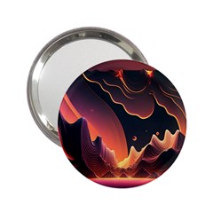 Fire Flame Burn Hot Heat Light Burning Orange 2 25  Handbag Mirrors by Ravend