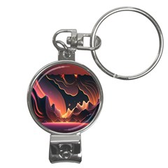 Fire Flame Burn Hot Heat Light Burning Orange Nail Clippers Key Chain by Ravend