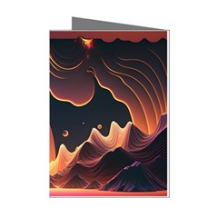 Fire Flame Burn Hot Heat Light Burning Orange Mini Greeting Cards (pkg Of 8) by Ravend