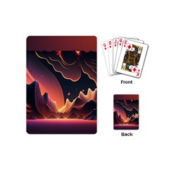 Fire Flame Burn Hot Heat Light Burning Orange Playing Cards Single Design (mini) by Ravend