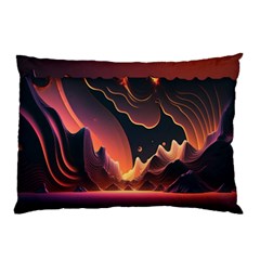 Fire Flame Burn Hot Heat Light Burning Orange Pillow Case (two Sides) by Ravend