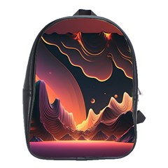 Fire Flame Burn Hot Heat Light Burning Orange School Bag (xl) by Ravend