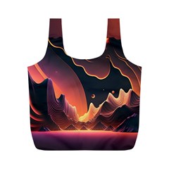 Fire Flame Burn Hot Heat Light Burning Orange Full Print Recycle Bag (m) by Ravend