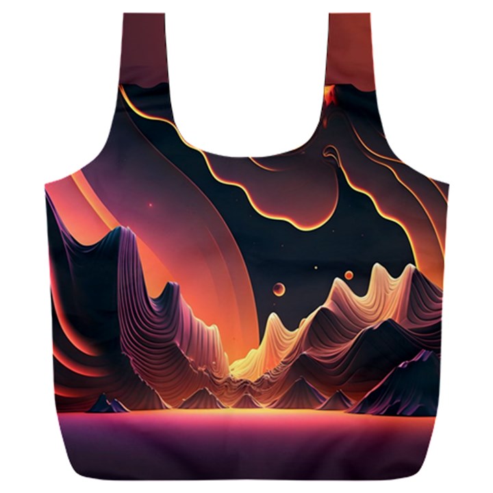 Fire Flame Burn Hot Heat Light Burning Orange Full Print Recycle Bag (XXXL)