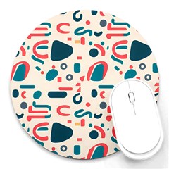 Shapes Pattern  Round Mousepad by Sobalvarro