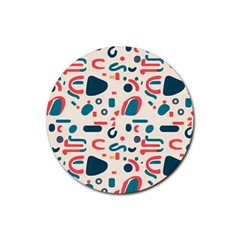 Shapes Pattern  Rubber Coaster (round) by Sobalvarro